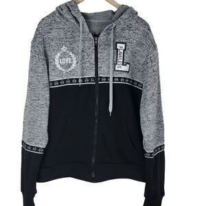 Dazl Hoodie Full Zip Jacket. Patches. Size 2xl